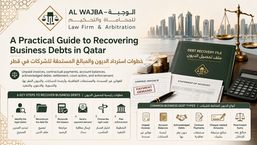 تحصيل الديون التجارية في قطر | المطالبة والتسوية والتنفيذ