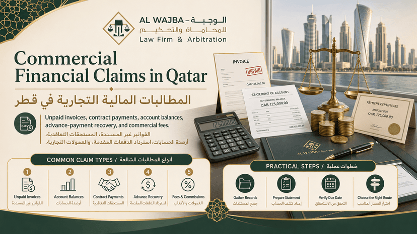 المطالبات المالية التجارية في قطر | الفواتير وأمر الأداء