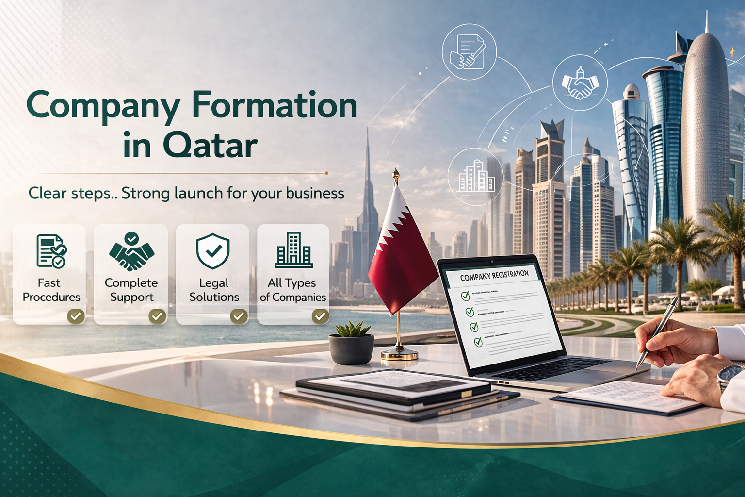 خدمات تأسيس الشركات في قطر | دعم إعداد الأعمال والتسجيل